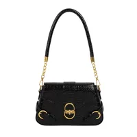 Women's PU Solid Color Classic Style Streetwear Square Lock Clasp Underarm Bag sku image 2