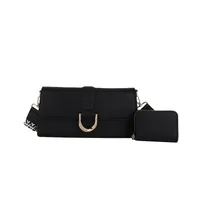Women's PU Solid Color Classic Style Streetwear Square Magnetic Buckle Shoulder Bag Bag Sets Crossbody Bag sku image 1