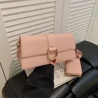 Women's PU Solid Color Classic Style Streetwear Square Magnetic Buckle Shoulder Bag Bag Sets Crossbody Bag main image 4