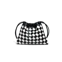Women's PU Lattice Streetwear Weave Square String Shoulder Bag Crossbody Bag sku image 8