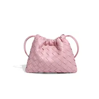 Women's PU Lattice Streetwear Weave Square String Shoulder Bag Crossbody Bag sku image 3