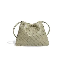 Women's PU Lattice Streetwear Weave Square String Shoulder Bag Crossbody Bag sku image 7