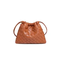 Women's PU Lattice Streetwear Weave Square String Shoulder Bag Crossbody Bag sku image 2