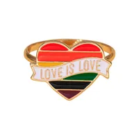 Cute Rainbow Red Heart Alloy Napkin Ring 1 Piece main image 4