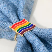 Cute Rainbow Red Heart Alloy Napkin Ring 1 Piece main image 5