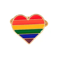 Cute Rainbow Red Heart Alloy Napkin Ring 1 Piece sku image 3