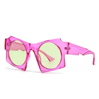 Y2K Hawaiian Streetwear Irregular Pc Special-Shaped Mirror Full Frame Glasses main image 4