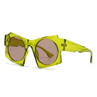Y2K Hawaiian Streetwear Irregular Pc Special-Shaped Mirror Full Frame Glasses sku image 3
