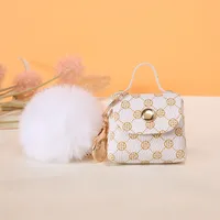 Pu Leather Plush Printing Bag Charms sku image 1
