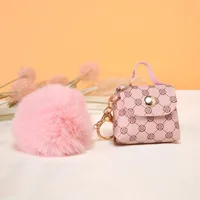 Pu Leather Plush Printing Bag Charms sku image 2