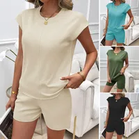Holiday Daily Women's Casual Style Basic Solid Color Viscose Fiber Leisure Suit Shorts Co-ord Set Shorts Sets main image 1