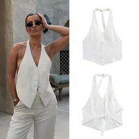 Women's Vest Sleeveless Blazers Wind Streetwear Solid Color main image 1