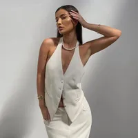 Women's Vest Sleeveless Blazers Wind Streetwear Solid Color main image 2
