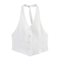 Women's Vest Sleeveless Blazers Wind Streetwear Solid Color main image 4