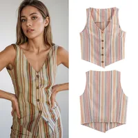 Women's Vest Vest/Vest Sleeveless Blazers Stripe Wind Streetwear Stripe main image 1