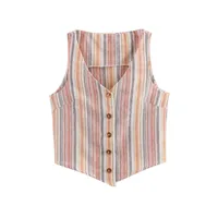Women's Vest Vest/Vest Sleeveless Blazers Stripe Wind Streetwear Stripe main image 2