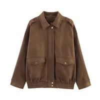 Women's Wind Streetwear Solid Color Zipper Coat main image 2
