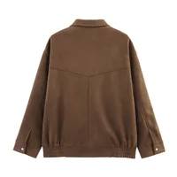 Women's Wind Streetwear Solid Color Zipper Coat main image 3