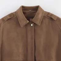 Women's Wind Streetwear Solid Color Zipper Coat main image 4