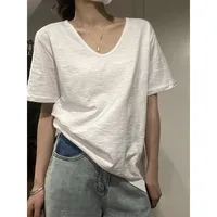 Women's Adults T-shirt Pullovers Short Sleeve T-Shirts Temperament Commuter Commute Style Solid Color sku image 5