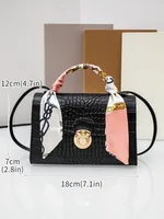 Women's PU Printing Solid Color Classic Style Streetwear Square Lock Clasp Shoulder Bag Handbag Square Bag main image 2