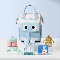 Cartoon Color Block Travel Daily Diaper Backpack main image 3