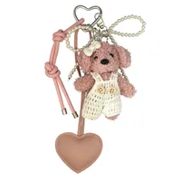 Creative Cute Plush Puppy Bean Dog Keychain Couple Hanging Bag Pendant Dressing Bear Hanging Wholesale main image 5