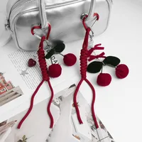 1 Piece Cute Sweet Star Cherry Heart Shape Polyester Velvet Band Zinc Alloy Women's Bag Pendant Keychain main image 1