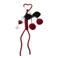 1 Piece Cute Sweet Star Cherry Heart Shape Polyester Velvet Band Zinc Alloy Women's Bag Pendant Keychain main image 5