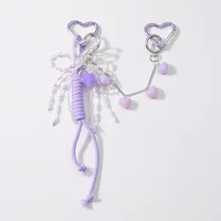 1 Piece Sweet Star Heart Shape Knot Resin Rope Zinc Alloy Women's Bag Pendant Keychain sku image 2