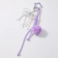 1 Piece Sweet Star Heart Shape Knot Resin Rope Zinc Alloy Women's Bag Pendant Keychain sku image 1