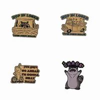 Cartoon Style Cute Bear Cat Alloy Stamping Stoving Varnish Plating Unisex Brooches main image 2