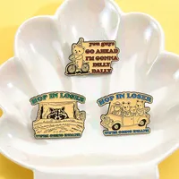 Cartoon Style Cute Bear Cat Alloy Stamping Stoving Varnish Plating Unisex Brooches main image 7