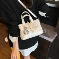 Women's Pu Leather Plaid Solid Color Streetwear Square Zipper Shoulder Bag main image 2