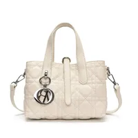Women's Pu Leather Plaid Solid Color Streetwear Square Zipper Shoulder Bag sku image 1