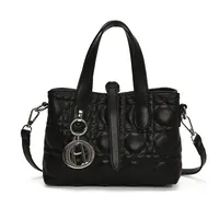 Women's Pu Leather Plaid Solid Color Streetwear Square Zipper Shoulder Bag sku image 2