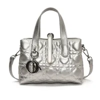 Women's Pu Leather Plaid Solid Color Streetwear Square Zipper Shoulder Bag sku image 3