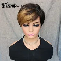 Unisex Ruili Casual Stage Street Real Hair Homogeneous And Oblique Straight Hair Wigs main image 4