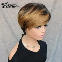 Unisex Ruili Casual Stage Street Real Hair Homogeneous And Oblique Straight Hair Wigs main image 1