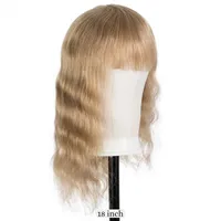 Women's Ruili Casual Stage Street Real Hair Bangs Curls Wigs sku image 4