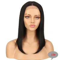 Women's Ruili Party Stage Street Real Hair Centre Parting Straight Hair Wigs sku image 4