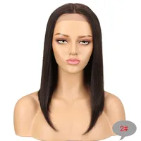 Women's Ruili Party Stage Street Real Hair Centre Parting Straight Hair Wigs sku image 7