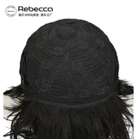 Unisex Star Fashion Casual Stage Street Real Hair Homogeneous And Oblique Short Curly Hair Neat Bangs Wigs main image 4