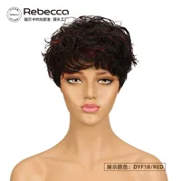 Unisex Star Fashion Casual Stage Street Real Hair Homogeneous And Oblique Short Curly Hair Neat Bangs Wigs main image 5
