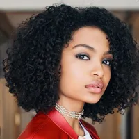 Women's Star Fashion Stage Street Real Hair Side Fringe Curls Wigs sku image 1
