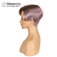 Women's Star Fashion Casual Stage Street Real Hair Side Fringe Short Straight Hair Wigs main image 2