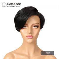Women's Star Fashion Casual Stage Street Real Hair Side Fringe Short Straight Hair Wigs main image 3