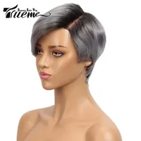 Women's Star Fashion Casual Stage Street Real Hair Side Fringe Short Straight Hair Wigs sku image 16