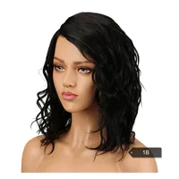 Unisex Star Fashion 1B 2 4 Casual Stage Street Real Hair Homogeneous And Oblique Long Curly Hair Side Bangs Wigs sku image 1