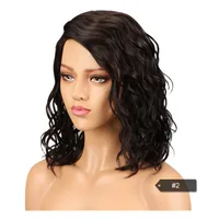 Unisex Star Fashion 1B 2 4 Casual Stage Street Real Hair Homogeneous And Oblique Long Curly Hair Side Bangs Wigs sku image 2